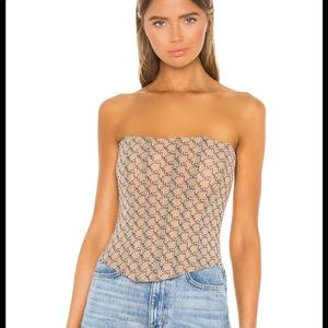 🤎Miaou Peri Corset in Nude Monogram